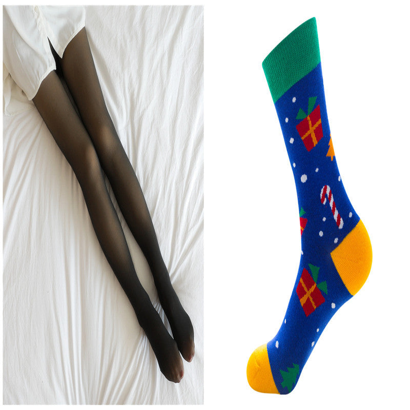 Fake Translucent Plus Size Fleece-Lined Leggings