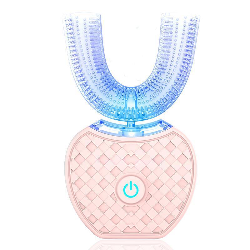 360° Intelligent Automatic Electric Toothbrush - Waterproof U-Type, Whitening Blue Light, USB Charging