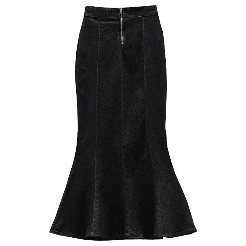 Women's Ruffled Denim Skirt