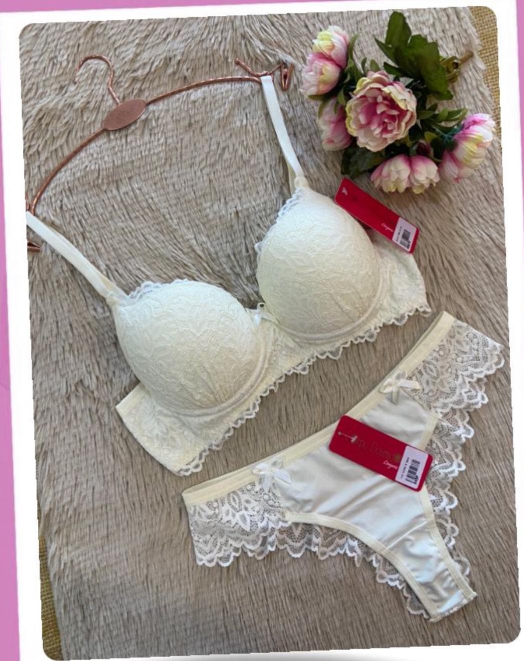 Lingerie set microfiber and lace
