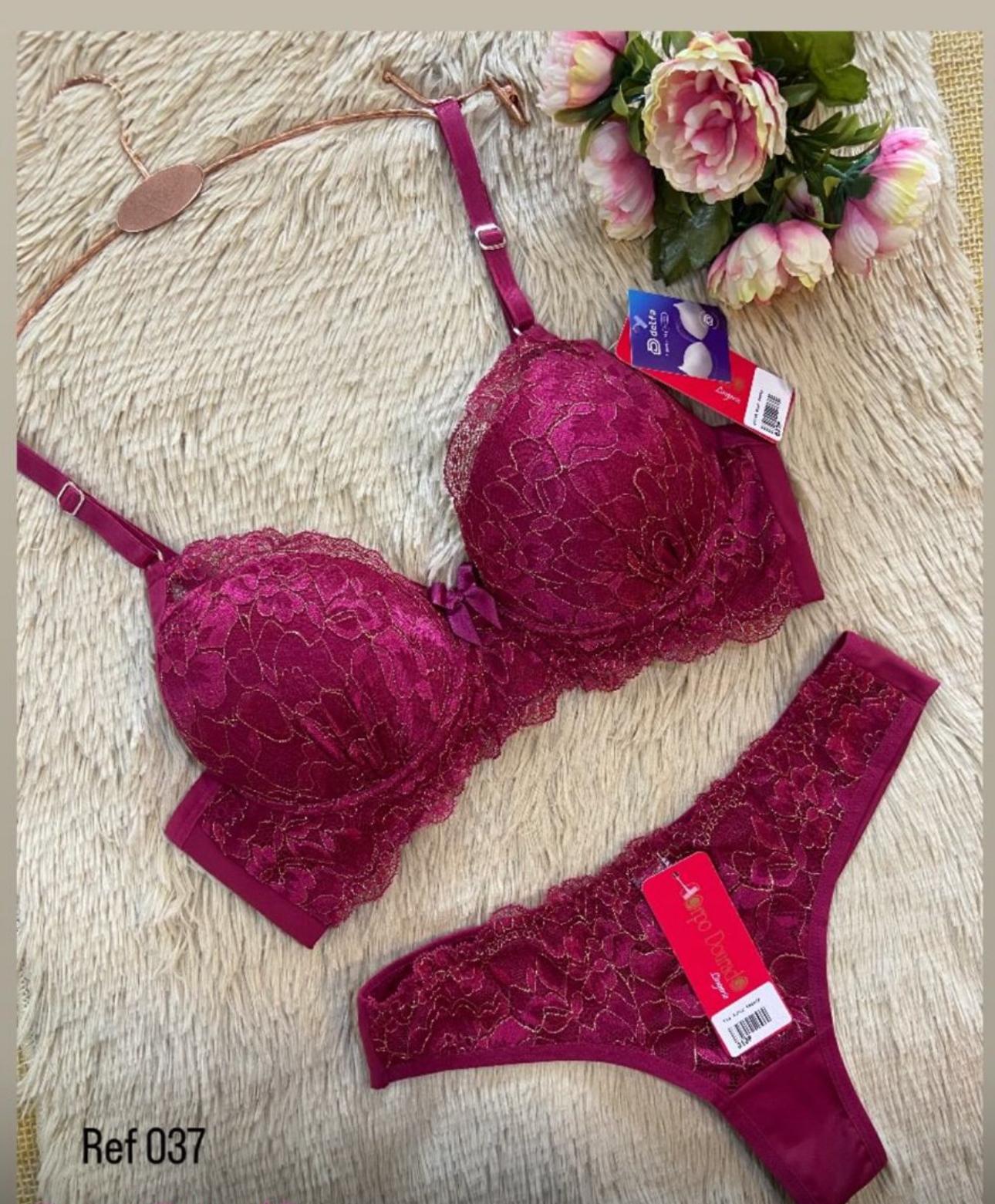 Lingerie set microfiber and lace