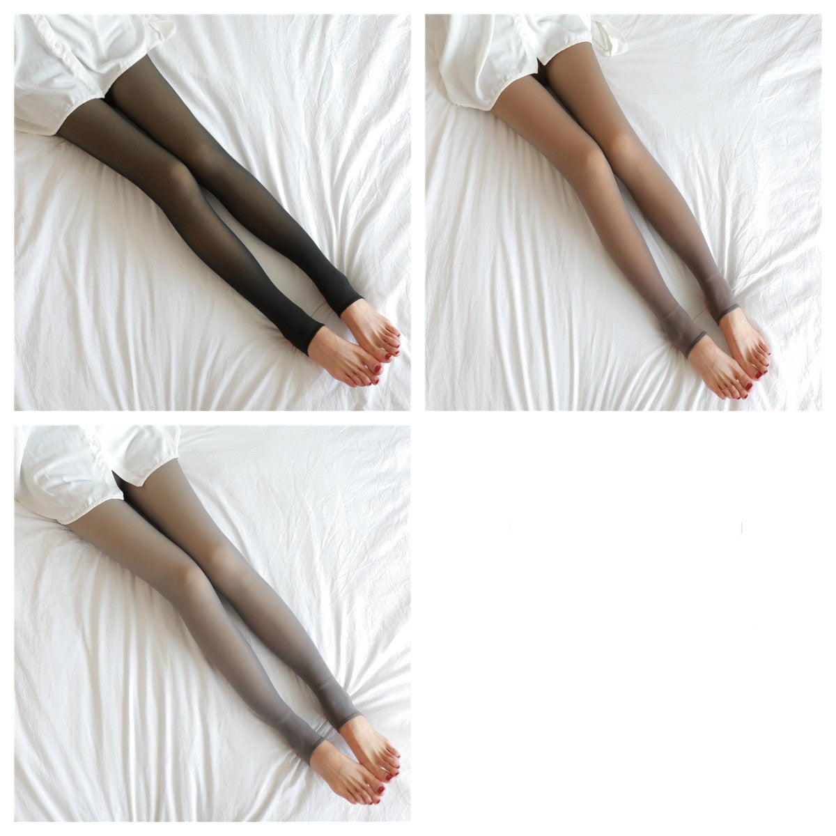 Fake Translucent Plus Size Fleece-Lined Leggings