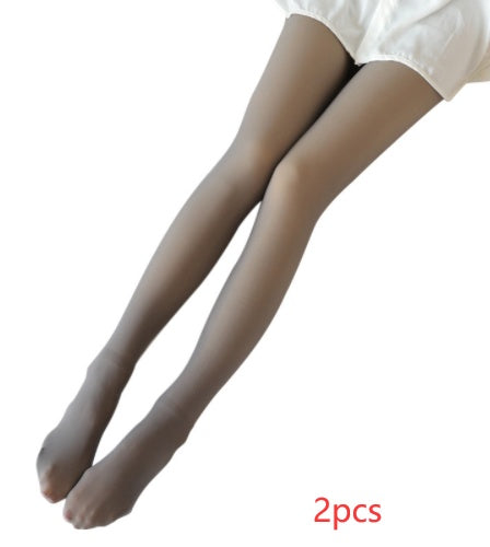 Fake Translucent Plus Size Fleece-Lined Leggings