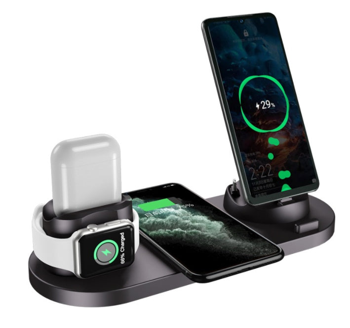 6-in-1 Charging Dock Station Wireless Charger for iPhone - Fast Charging, Multi-Device Support