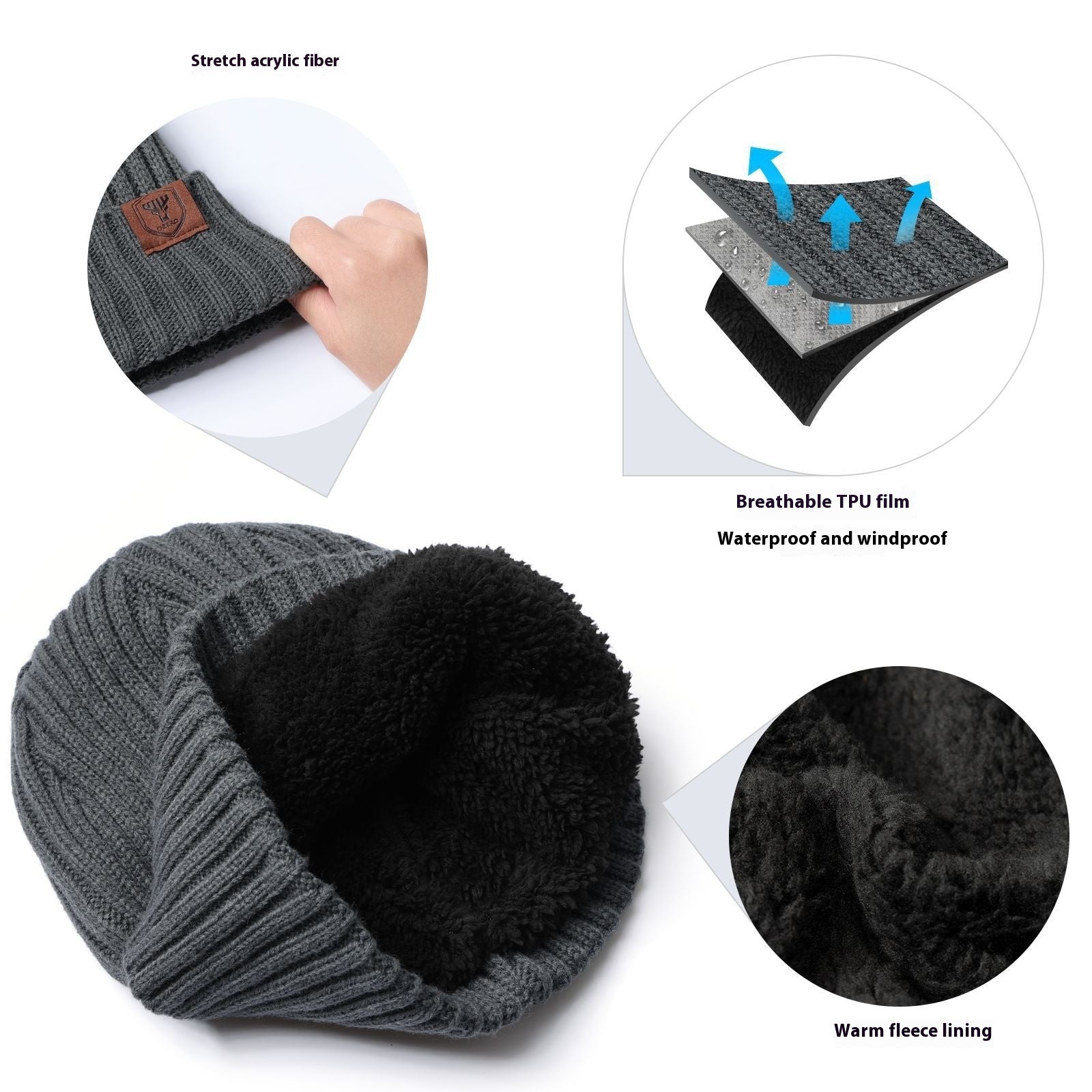 Big Head Circumference Warm Ear Protection Woolen Cap