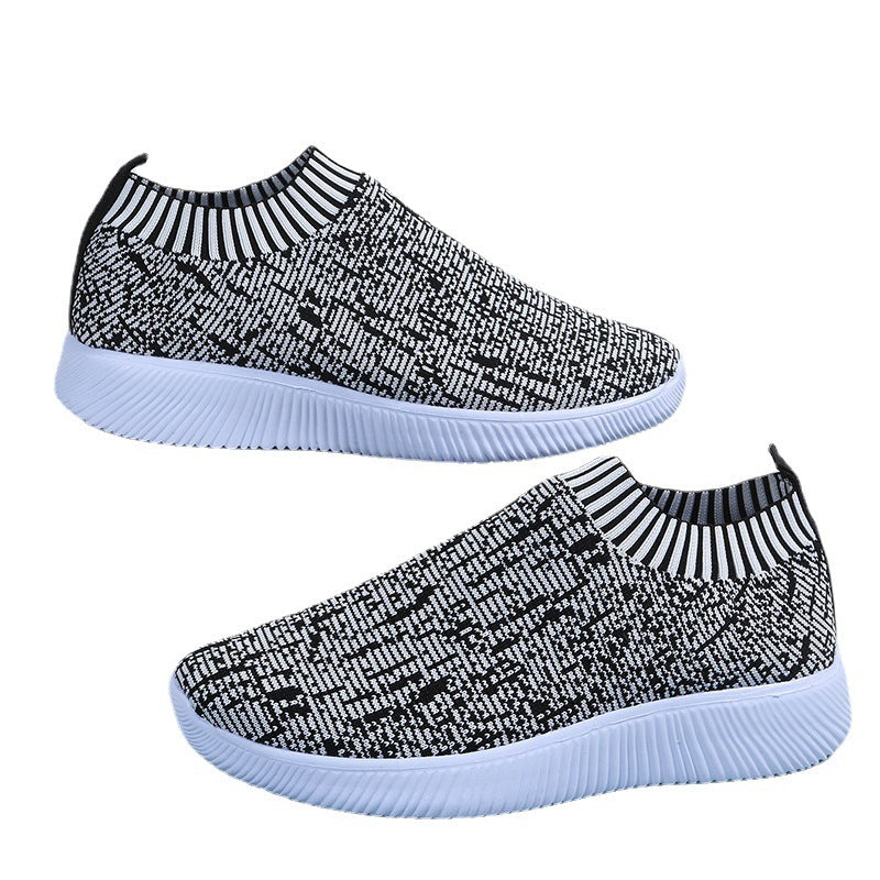 Stripe Knit Sock Shoes Flats Sneakers Running Walking Loafers