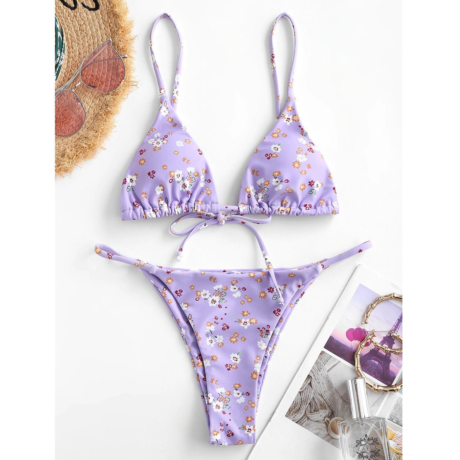 Summer Flowers Print Bikini Sexy