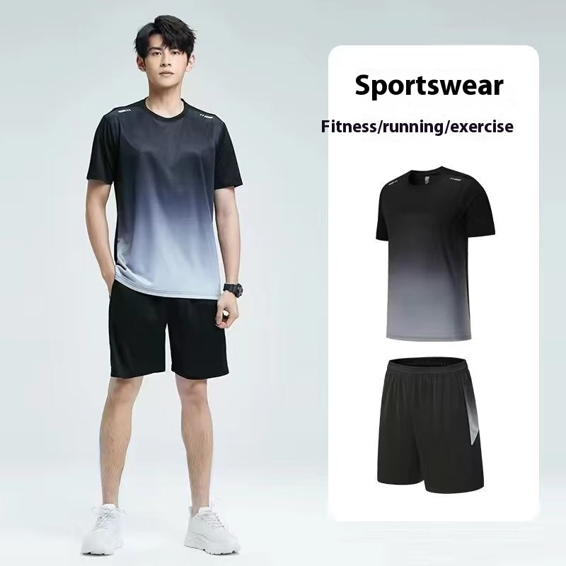 Men's Short Sleeve Sports Ice Silk Suit