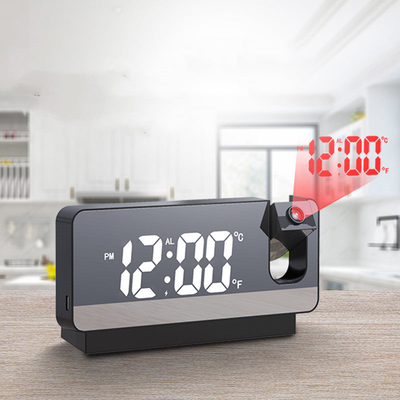 Projection Alarm Clock LED Mirror