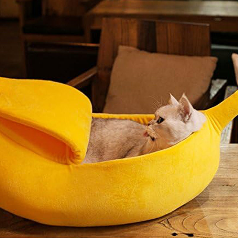 Soft Warm Banana Cat Bed House