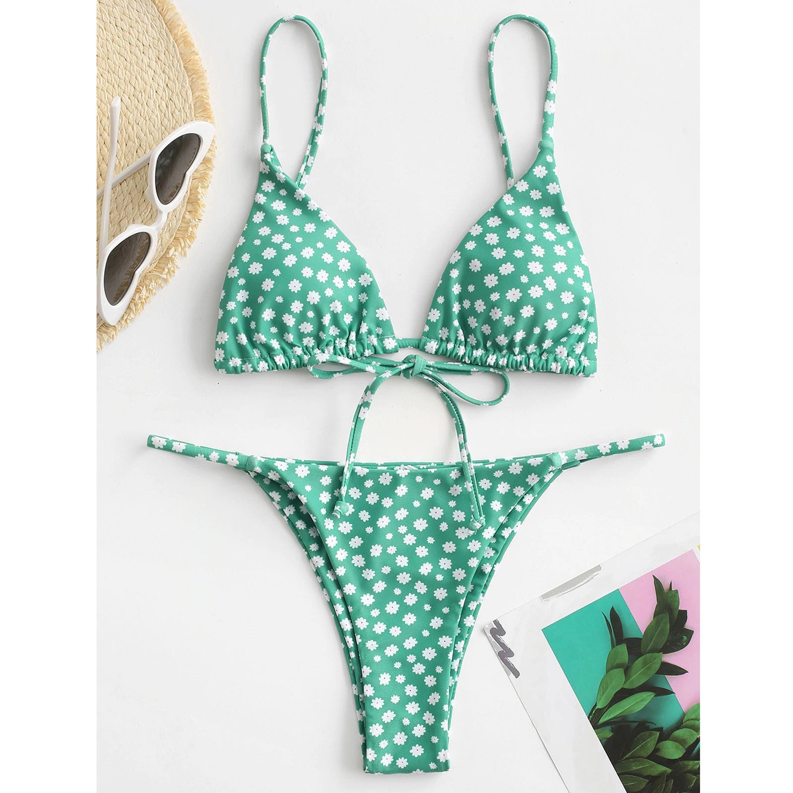 Summer Flowers Print Bikini Sexy