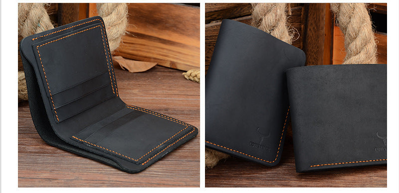 Business Fashion Men Retro Short Wallet