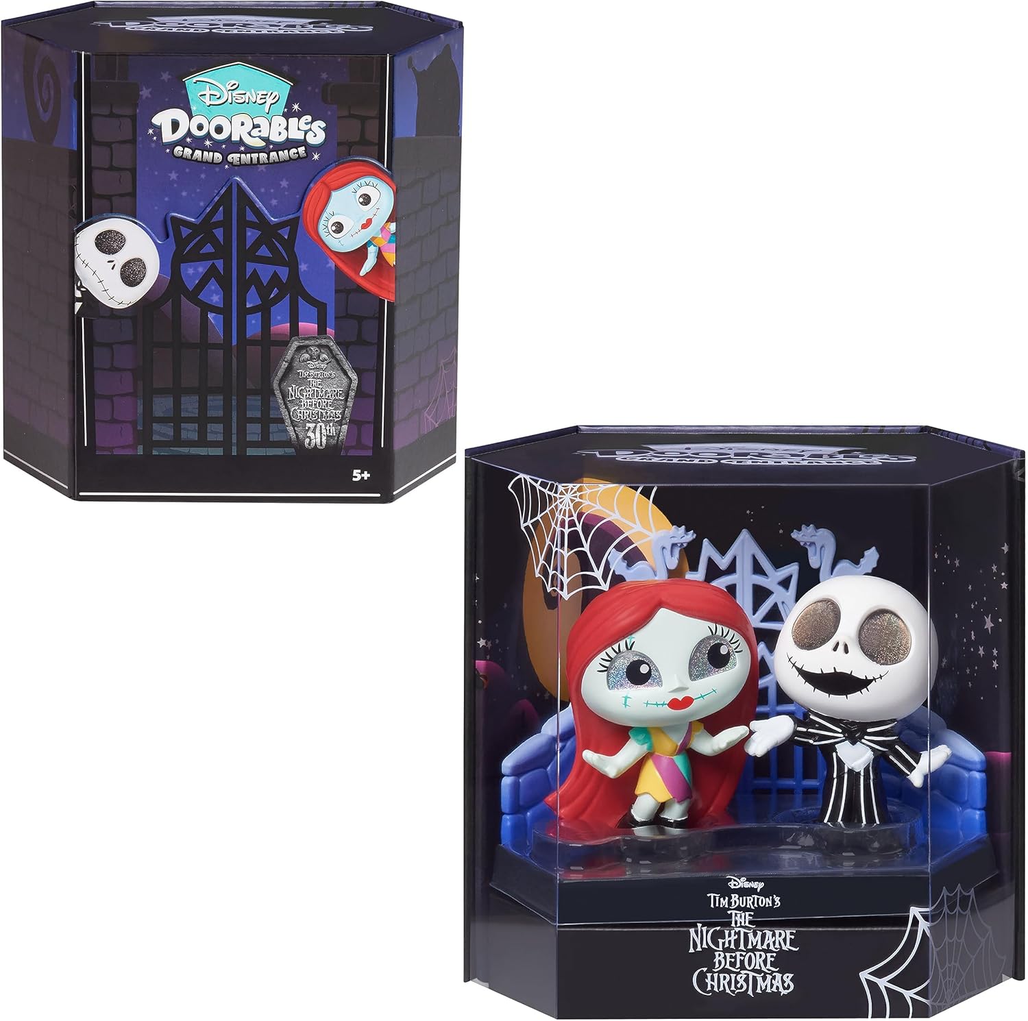 DOORABLES Disney Grand Entrance 3-inch Collectible Figures Jack Skellington and Sally, Kids Toys for Ages 5 Up, Amazon Exclusive by Just Play