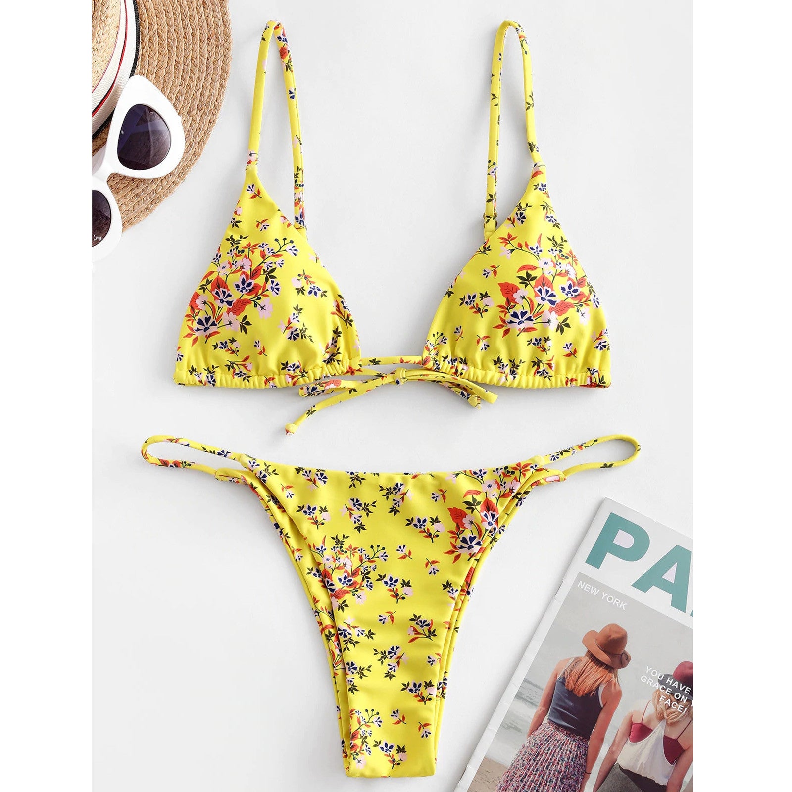 Summer Flowers Print Bikini Sexy