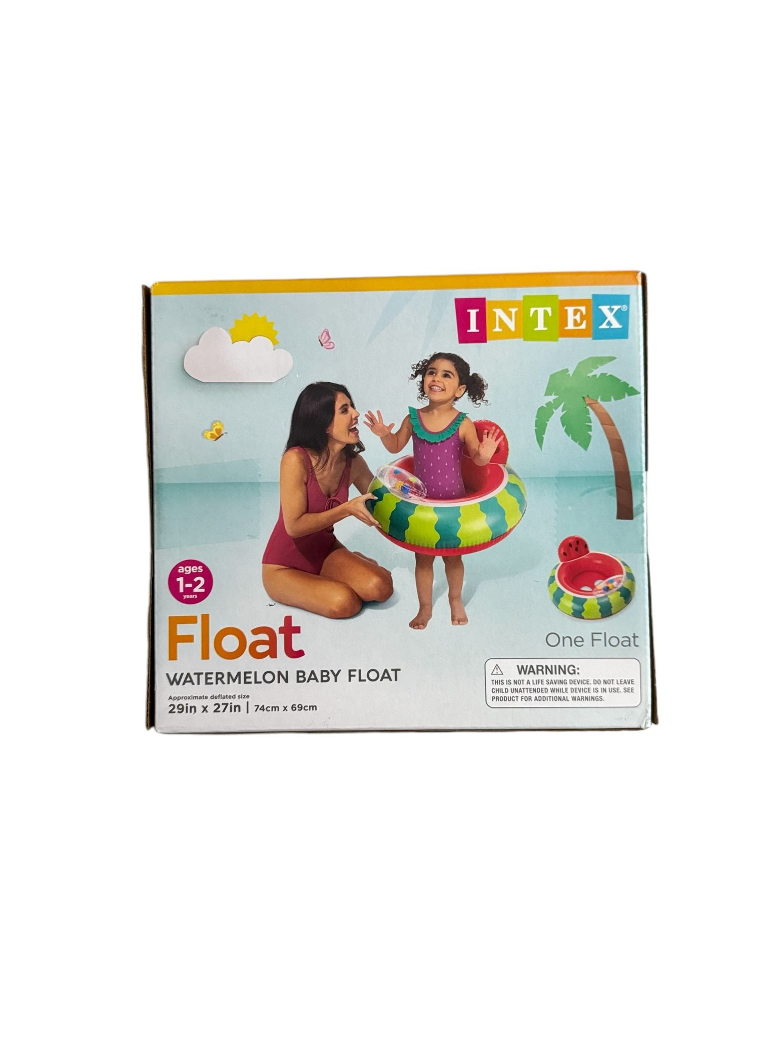 Intex Watermelon Baby Float, 29in x 27in, for Ages 1-2