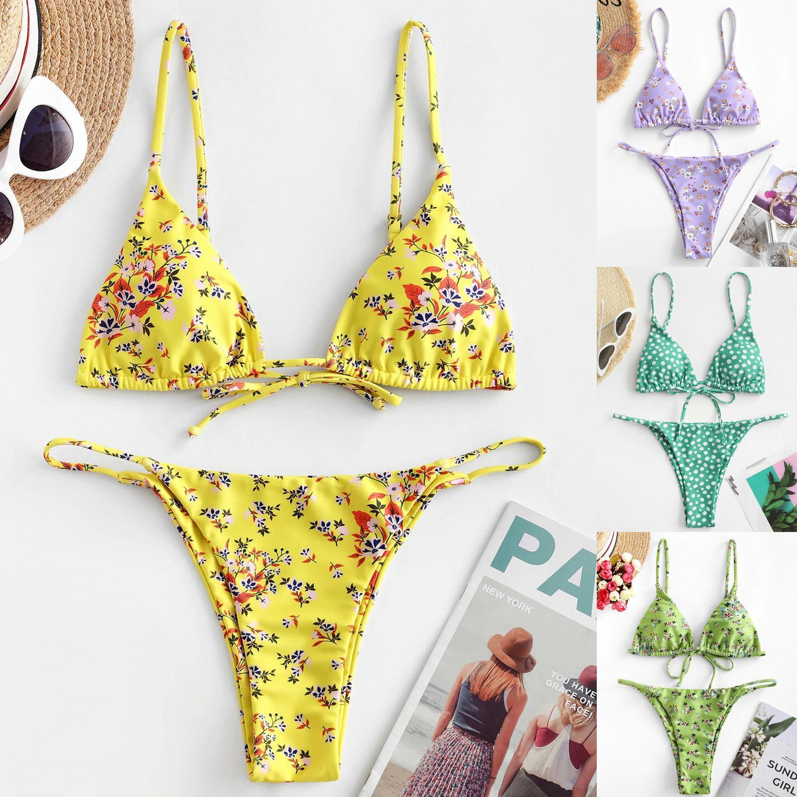 Summer Flowers Print Bikini Sexy