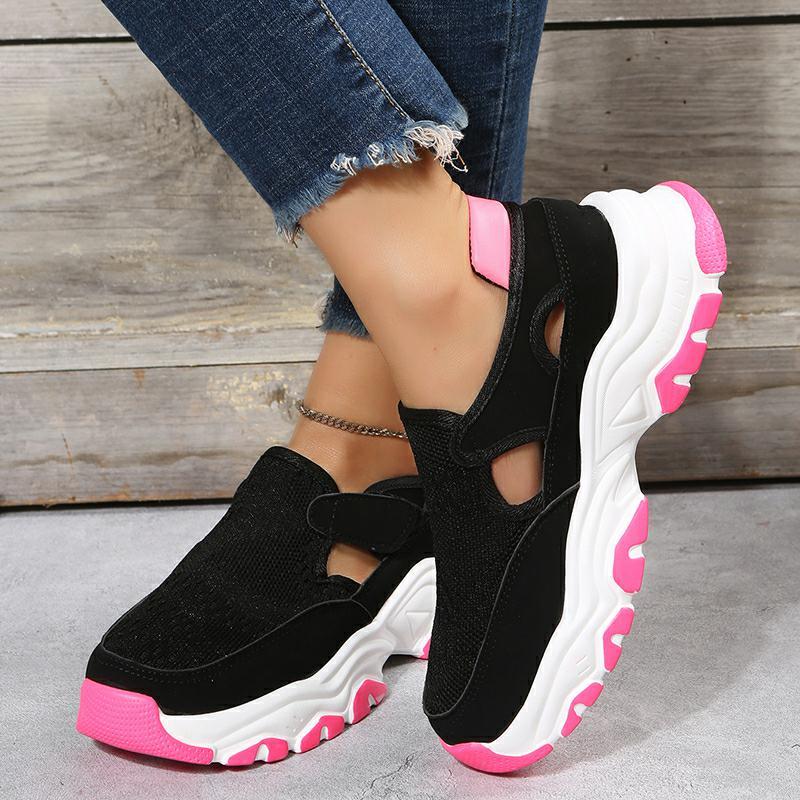 Mesh Sport Shoes Women Fashion Outdoor Flat Heel Round Toe Preppy Running Shoes