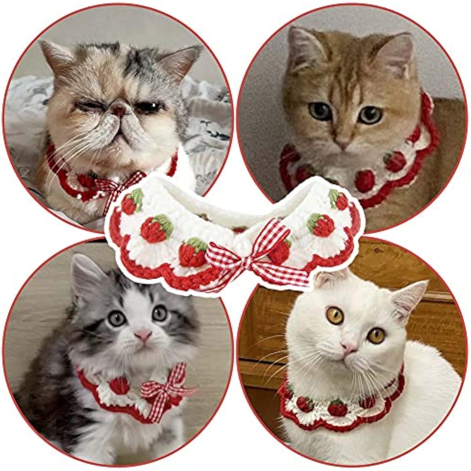 Strawberry Pattern Cat Collar With Breakaway Buckle